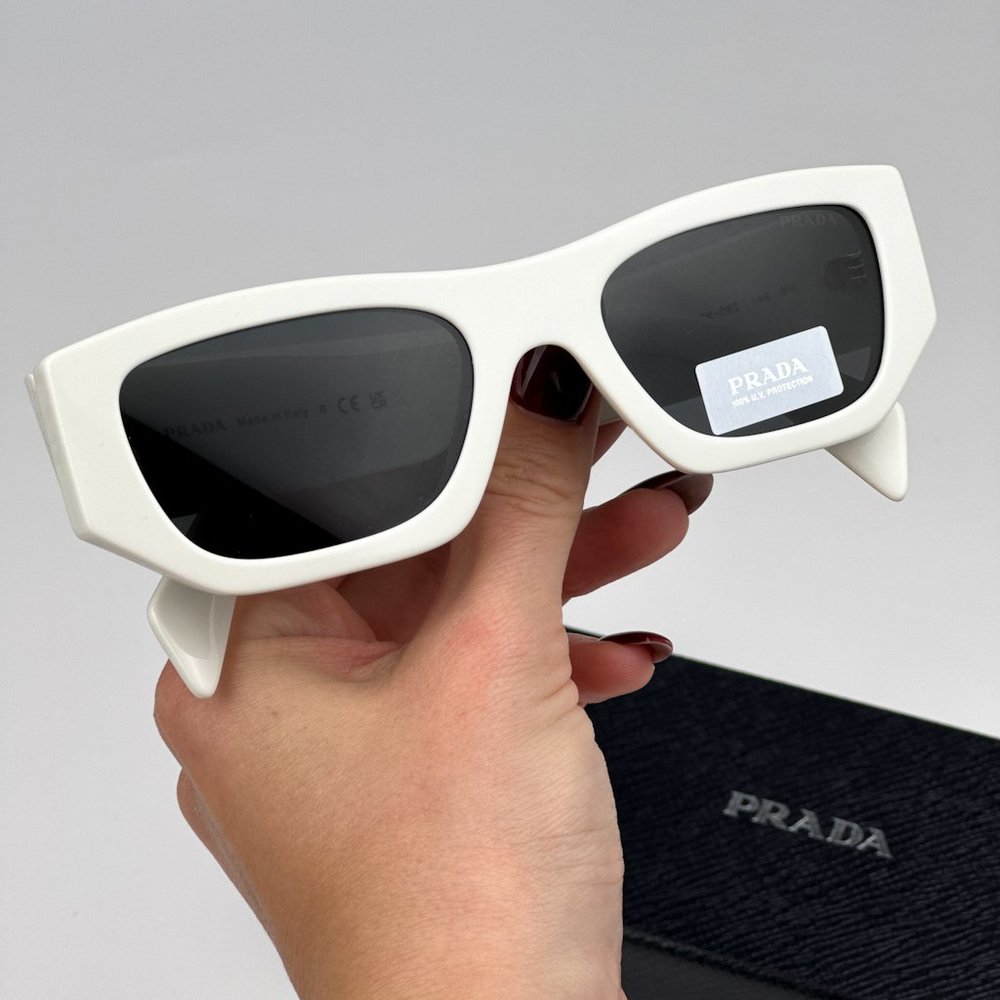 Prada PRA01S 17K08Z Sunglasses White Grey Unisex PR A01S